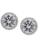 Lab-Grown White Sapphire Halo Stud Earrings (5-3/4 ct. t.w.) in Sterling Silver