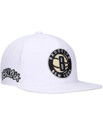 Men's Mitchell & Ness White Brooklyn Nets Hardwood Classics Soul Snapback Hat