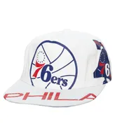 Men's Mitchell & Ness White Philadelphia 76ers Hardwood Classics In Your Face Deadstock Snapback Hat