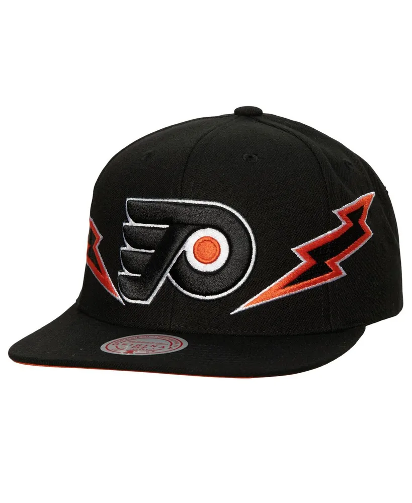 Men's Mitchell & Ness Black Philadelphia Flyers Double Trouble Lightning Snapback Hat