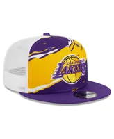 Men's New Era Purple, White Los Angeles Lakers Tear Trucker 9FIFTY Adjustable Hat