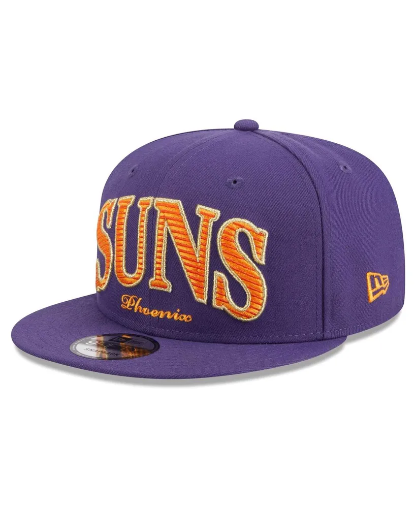 Men's New Era Purple Phoenix Suns Golden Tall Text 9FIFTY Snapback Hat