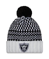 Women's New Era Black, White Las Vegas Raiders 2023 Nfl Crucial Catch Cuffed Pom Knit Hat