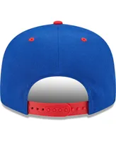 Men's New Era Royal, Red Philadelphia 76ers Stacked Slant 2-Tone 9FIFTY Snapback Hat