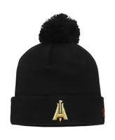 Men's New Era Black Atlanta United Fc Jersey Hook Cuffed Knit Hat with Pom