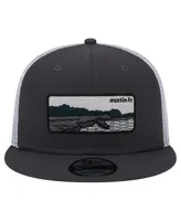 Men's New Era Black, White Austin Fc Outdoor Trucker 9FIFTY Snapback Hat
