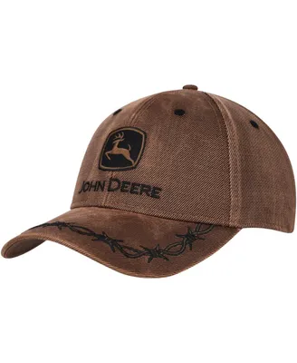 Men's Top of the World Brown John Deere Classic Oil Skin Adjustable Hat