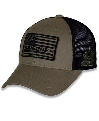 Men's Stewart-Haas Racing Team Collection Olive, Black Chase Briscoe Tonal Flag Snapback Adjustable Hat