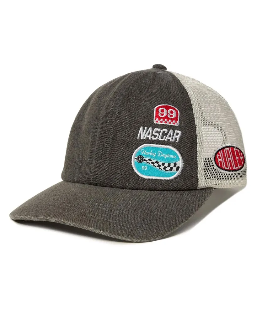 Men's and Women's Hurley Gray Nascar Unstructured Trucker Snapback Hat