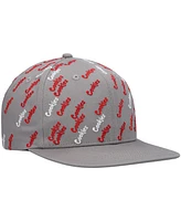 Men's Cookies Gray Triple Beam Allover Print Snapback Hat
