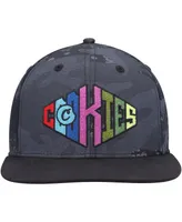 Men's Cookies Black, Camo Across the Board Snapback Hat