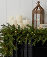 Seasonal Dandan Pine 9' Pre-Lit Pe Mixed Pvc Garland with 560 Tips, 300 Warm Led Lights