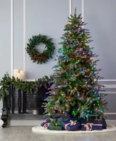 Seasonal The Bluffton Pine 7' Pe, Pvc Tree, 2289 Tips, 350 Rgbw Lights, Metal Stand, Ez-Connect