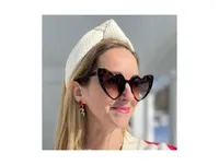 Rivka Friedman Heart Shaped Multi Crystal Drop Earrings