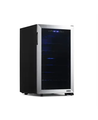 Newair Freestanding 43 Bottle Dual Zone Compressor Wine Fridge in Stainless Steel, Adjustable Racks and Exterior Digital Thermostat