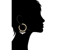 Rivka Friedman Pearl Dangle Hoop Earrings