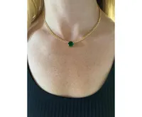 Rivka Friedman Emerald Crystal Solitaire Pendant Necklace