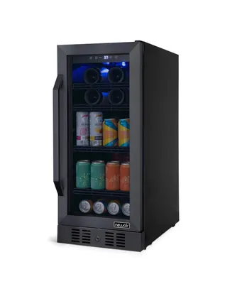Newair 15" Flip Shelf Wine and Beverage Refrigerator, Reversible Shelves Hold 80 Cans or 33 Bottles