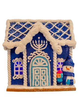 Kurt Adler 4" Claydough Hanukkah Led House Table Piece