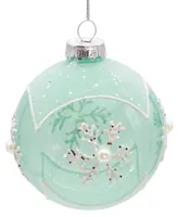 Kurt Adler 80mm Glass Snowflake 6 Piece Ball Ornament Set