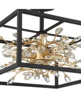 Possini Euro Design Carrine Modern Ceiling Light Semi Flush-Mount Fixture 14 1/4" Wide Black Metal Gold Branches 4