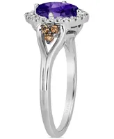Le Vian Blueberry Tanzanite (1 ct. t.w.) & Diamond (1/3 ct. t.w.) Halo Ring in 14k White Gold