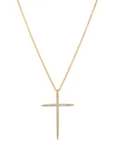 Eliot Danori Pave Cross Pendant Necklace, 18" + 2" Extender
