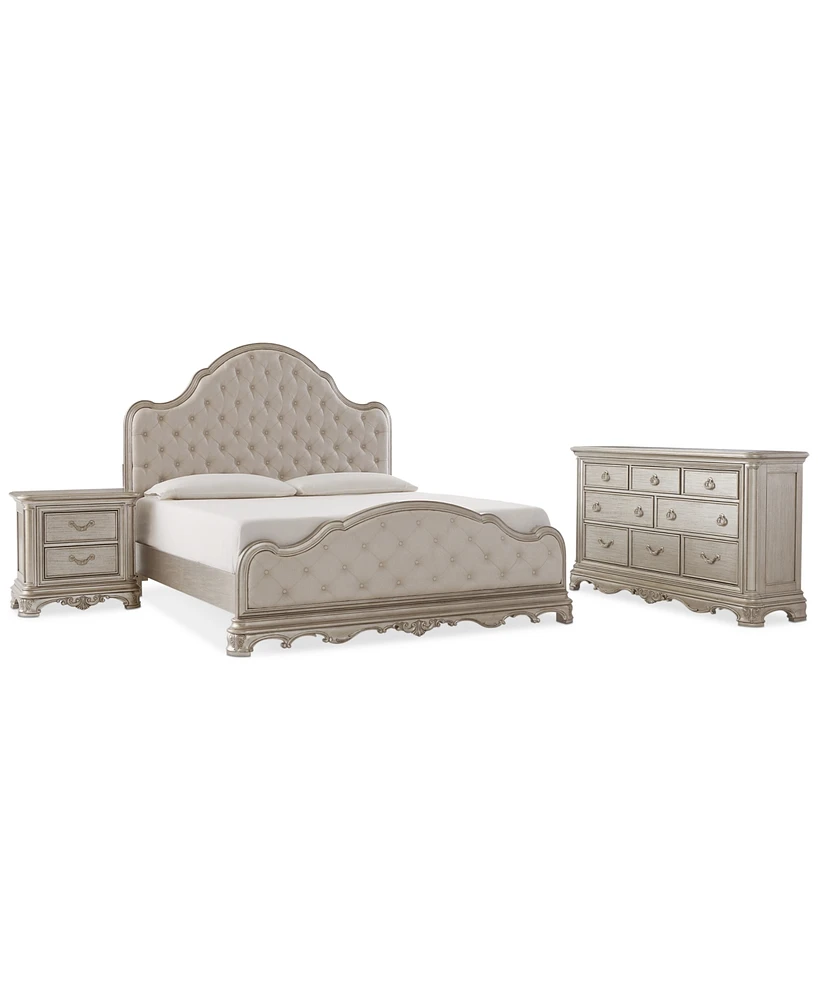 Nicosa 3pc Bedroom Set (King Bed, Dresser, Nightstand), Created for Macy's