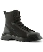 A|X Armani Exchange Men's Logo Combat Boots