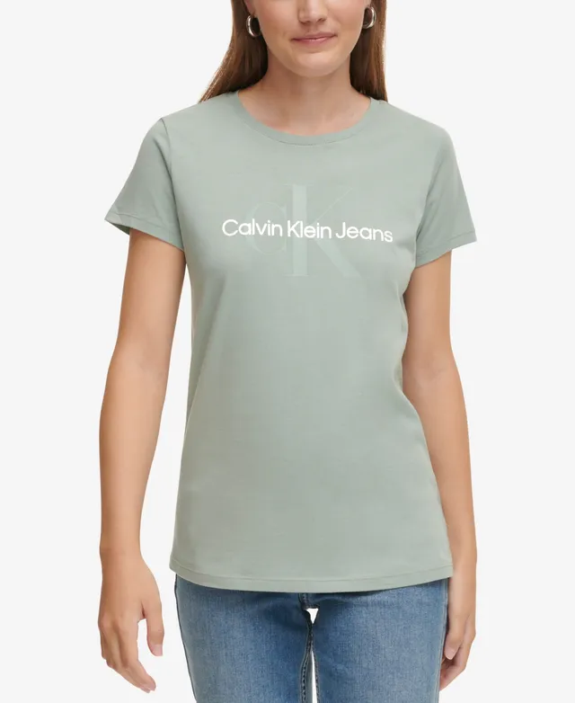 Logo T-Shirt Short-Sleeve Monogram Calvin Iconic | Women\'s Klein Mall Jeans Hawthorn