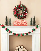 Glitzhome 19.25" D Christmas Felt Wreath