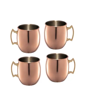 Thirstystone by Cambridge Smooth Copper Moscow Mule Mugs, Set of 4