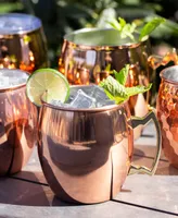 Thirstystone by Cambridge Smooth Copper Moscow Mule Mugs, Set of 4