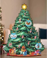 Designocracy 12 Days Themed Wooden Christmas Tree with Ornaments Set of 19 G. DeBrekht