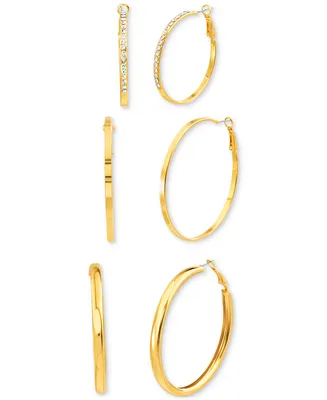 kensie Gold-Tone 3-Pc. Set Hoop Earrings