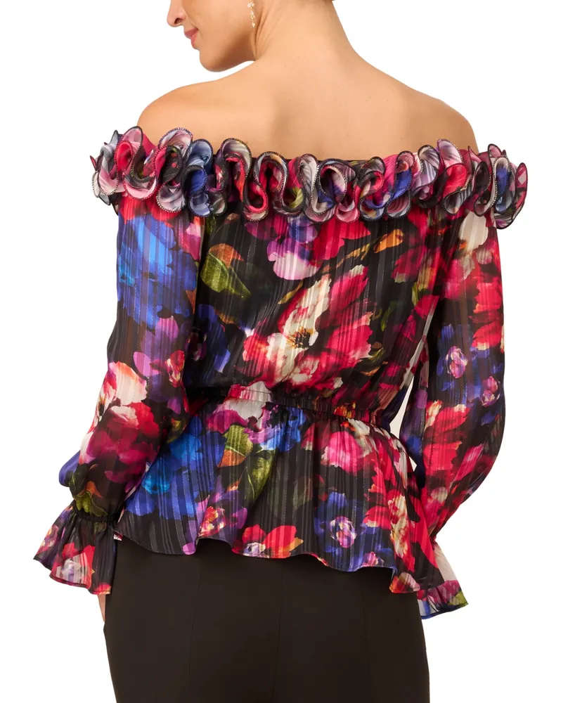 Adrianna Papell Women's Ruffled Off-The-Shoulder Top