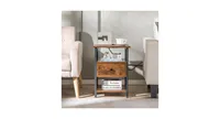 3-Tier Nightstand with Charging Station and Drawer