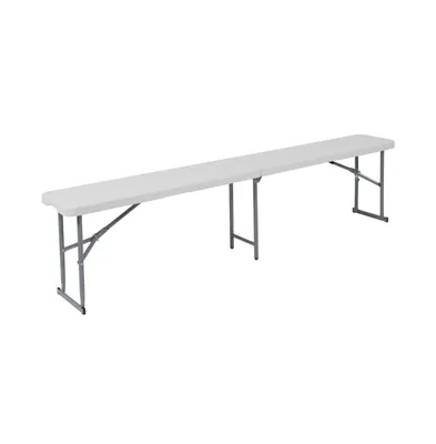 Emma+Oliver 10.25''W X 71''L Bi-Fold Plastic Bench With Carrying Handle