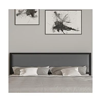 Merrick Lane West Avenue King Headboard Upholstered With Metal Frame And Adjustable Rail Slots