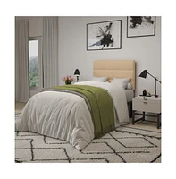 Merrick Lane Coppola Twin Headboard With Tufted Upholstery And Powder Coated Metal Frame