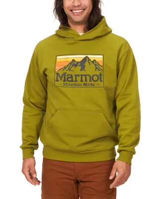 Marmot Men's Mountain Works Logo-Print Fleece Hoodie