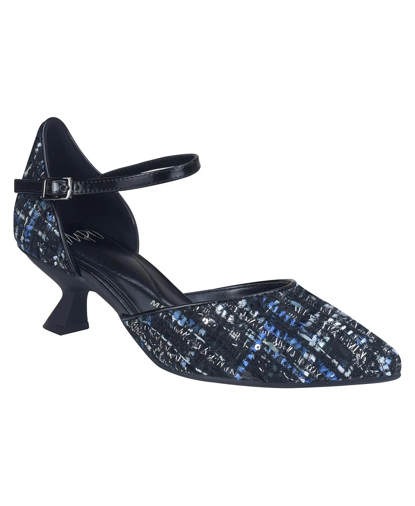 Impo Women's Edmee Pointed Toe Kitten Heel Ankle Strap Pumps
