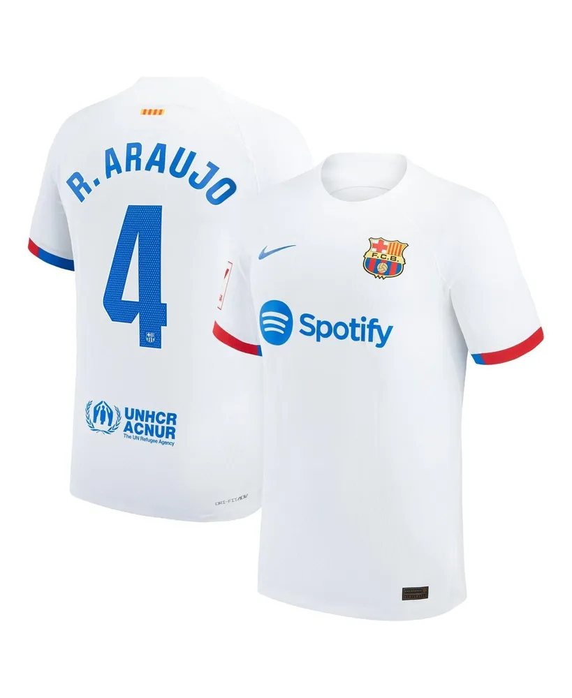 Men's Nike Ronald Araujo White Barcelona 2023/24 Away Authentic Jersey