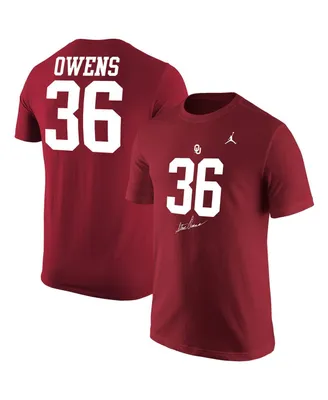 Men's Jordan Crimson Oklahoma Sooners Steve Owens Jersey T-shirt