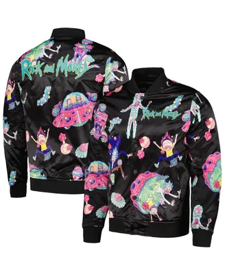 Men's Freeze Max Rick And Morty Graphic Satin Full-Snap Jacket