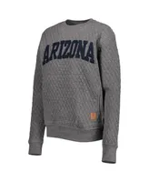 Women's Pressbox Heather Charcoal Arizona Wildcats Moose Quilted Pullover Sweatshirt