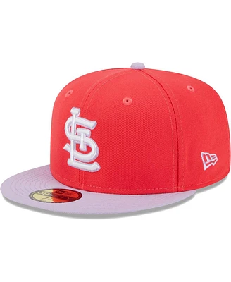 Men's New Era Red, Lavender St. Louis Cardinals Spring Color Two-Tone 59FIFTY Fitted Hat