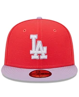 Men's New Era Red, Lavender Los Angeles Dodgers Spring Color Two-Tone 59FIFTY Fitted Hat