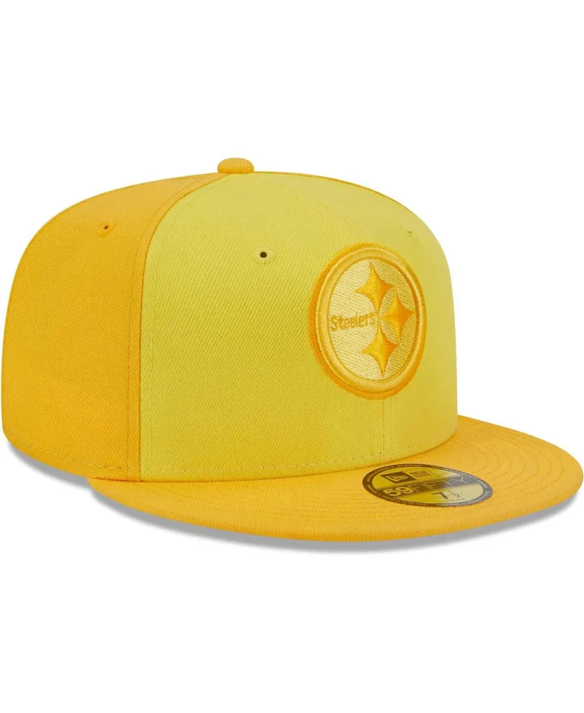 Men's New Era Gold Pittsburgh Steelers Tri-Tone 59FIFTY Fitted Hat