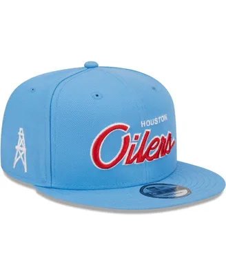 Men's New Era Light Blue Houston Oilers Gridiron Classics Main Script 9FIFTY Snapback Hat